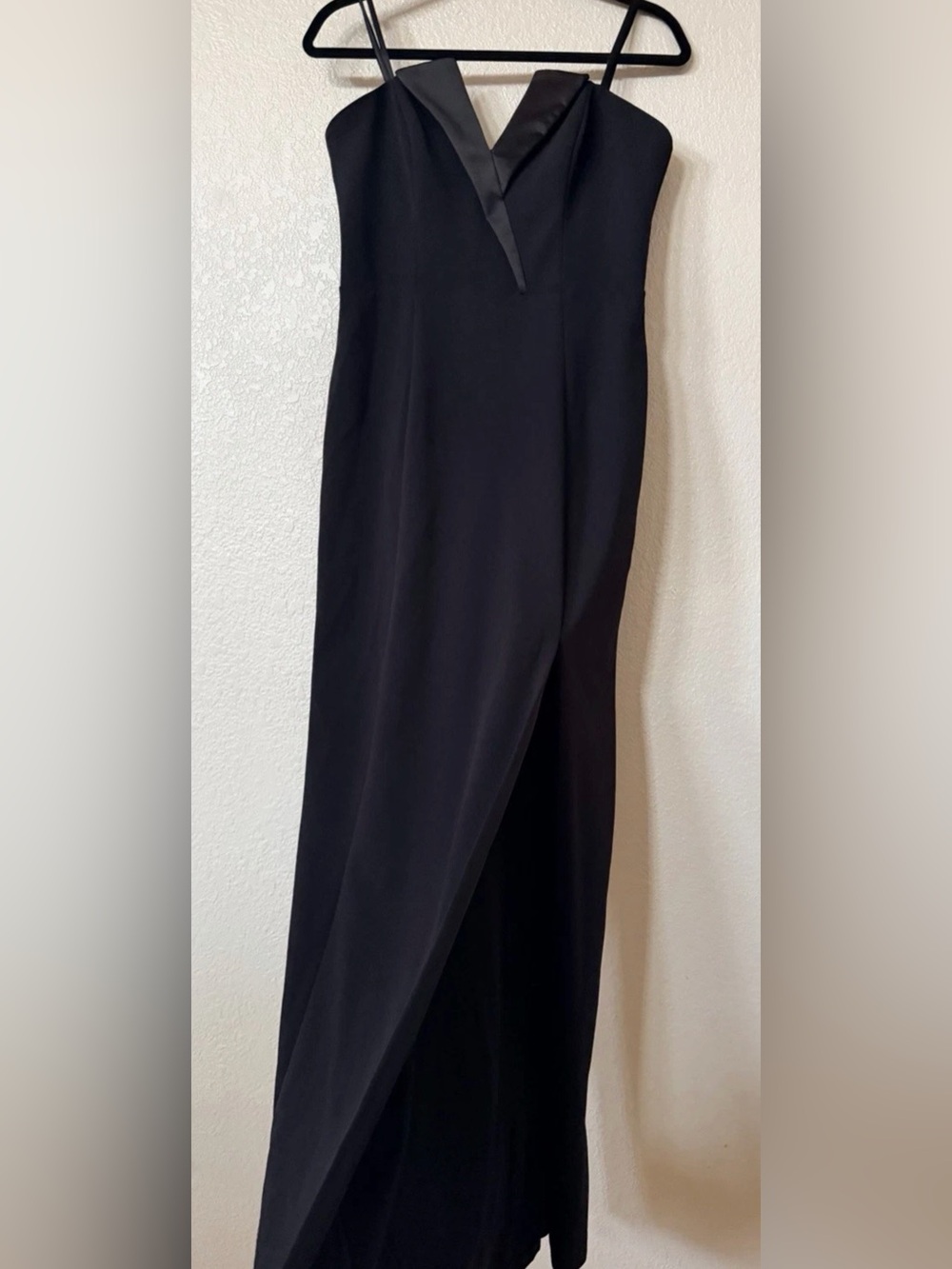 New Betsy And Adam Tux Detail Strapless Column Gown In Black Size 8 $239 - Picture 6 of 10